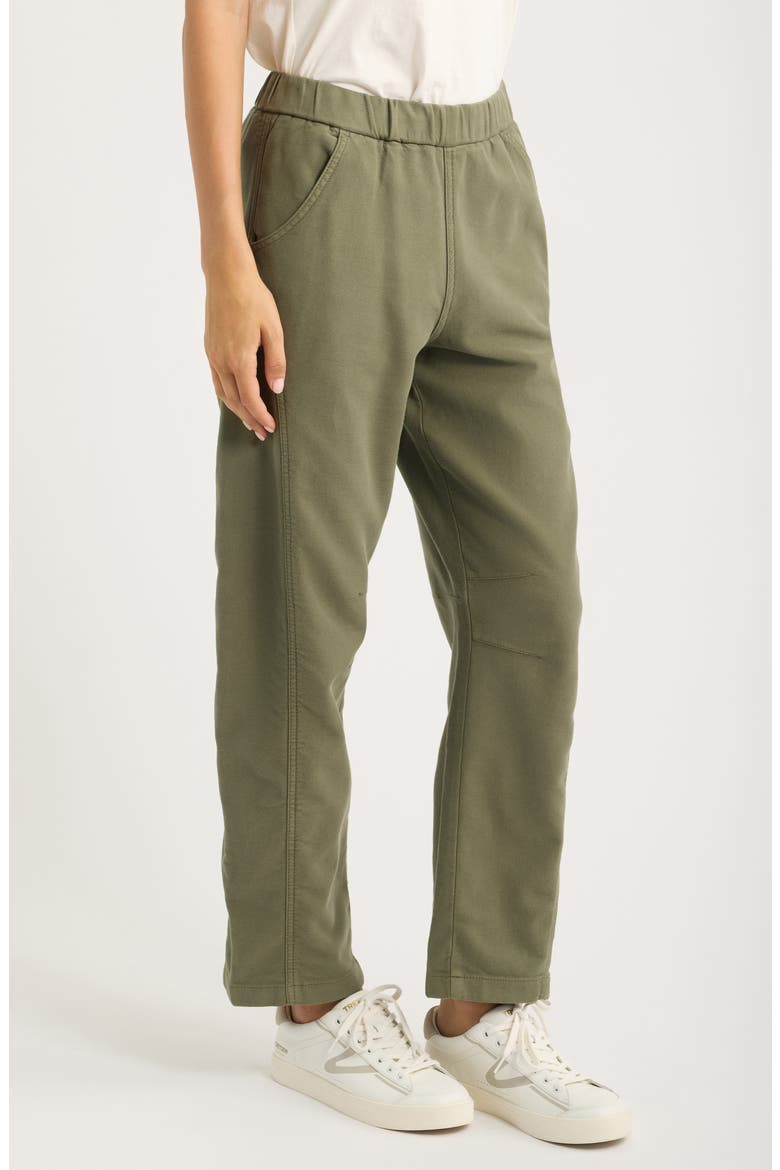 Jessie Barrel Leg Cotton Blend Pants, Alternate, color, DUSTY OLIVE
