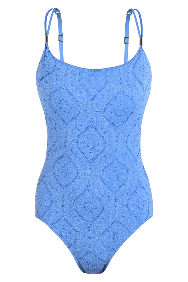Mantra Medallion One-Piece Swimsuit, Alternate, color, CHAMBRAY