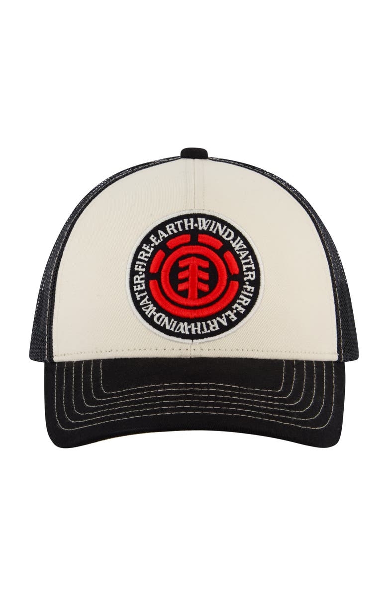 Element Constructed Contrast Stitch Cotton Twill Trucker Cap, Alternate, color, Black