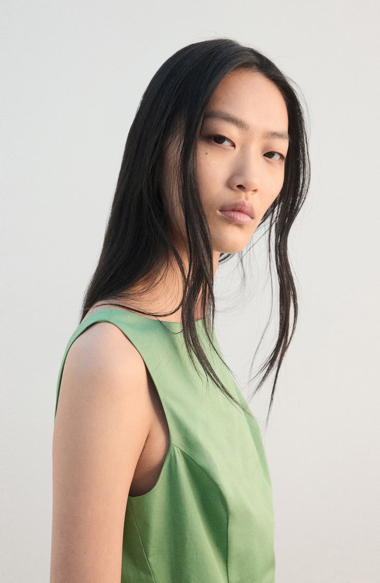 MANGO Sleeveless Scoop Back Fit & Flare Cotton Minidress, Alternate, color, 