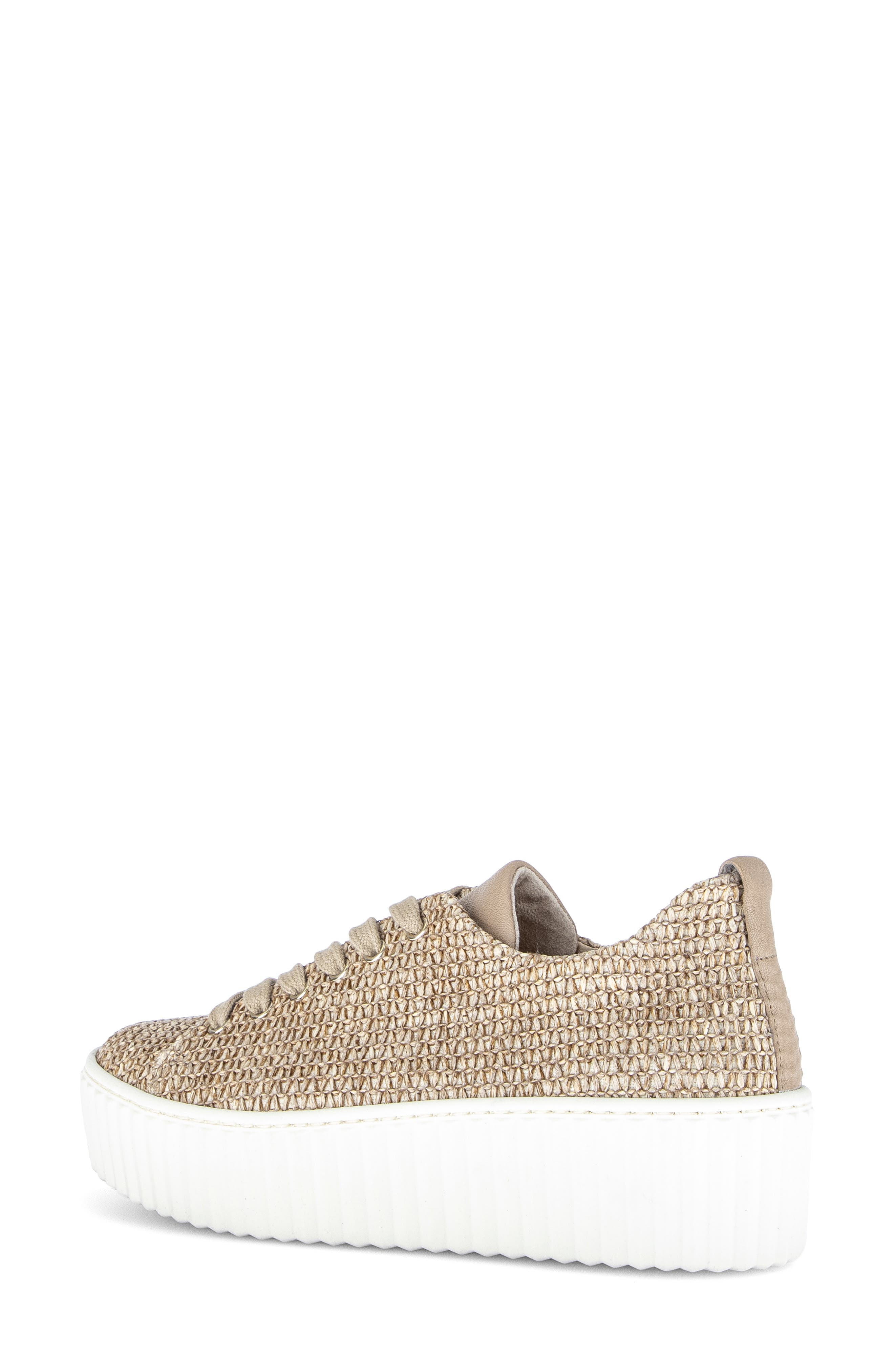 Gabor Woven Platform Sneaker, Alternate, color, Sand