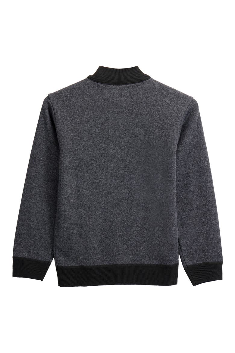 Kids' Fleece Quarter Zip Sweater, Alternate, color, CHARCOAL/BLACK