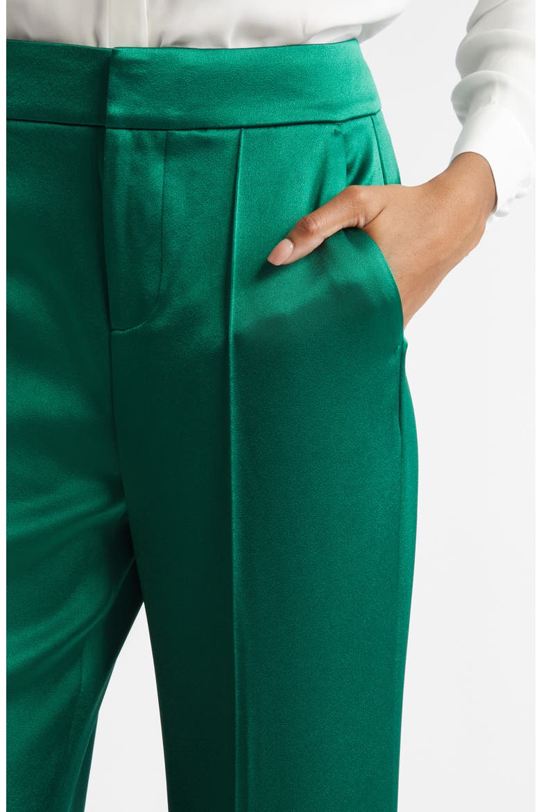 Dylan Piped Satin Wide Leg Pants, Alternate, color, FOREST GREEN