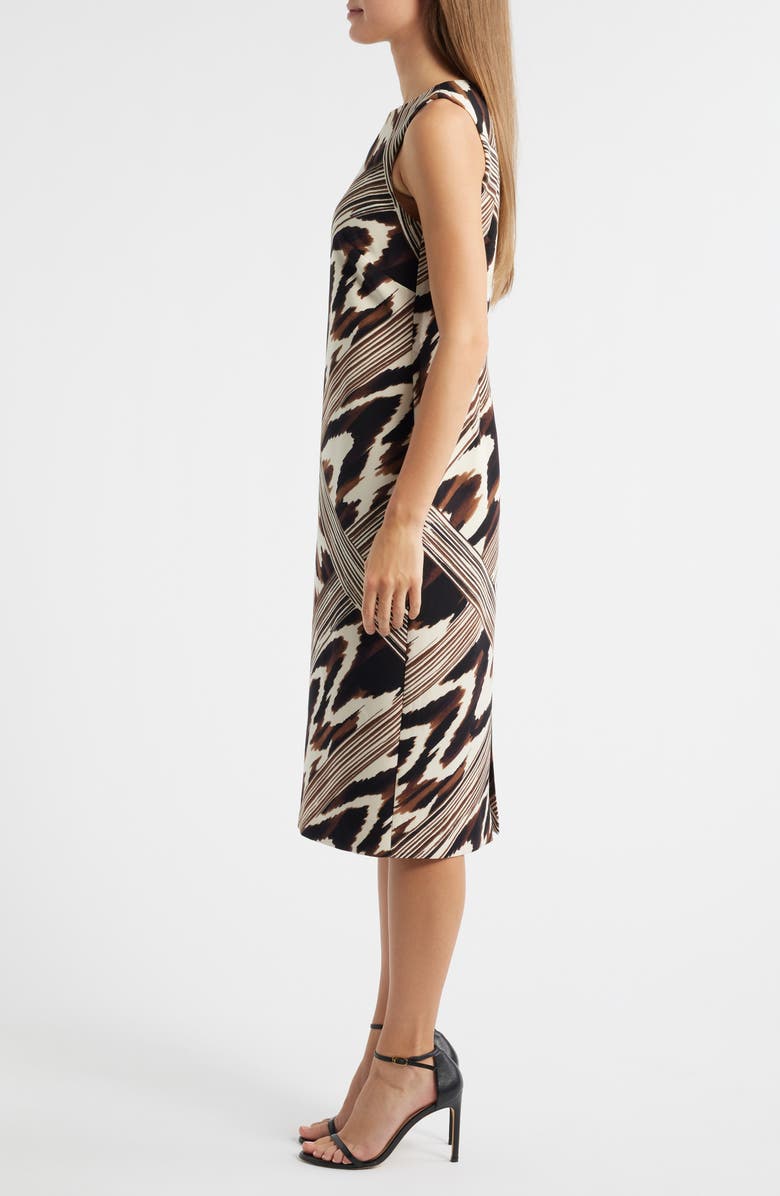 Anne Klein Print Sleeveless Midi Dress, Alternate, color, Ivory Shell Multi