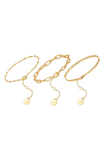 Vince Camuto Set Of 3 Chain Bracelets In Gold