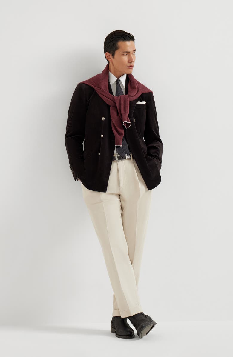 Brunello Cucinelli Gabardine trousers, Alternate, color, Panama