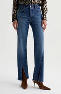 AG Sydney High Waist Raw Hem Straight Leg Jeans