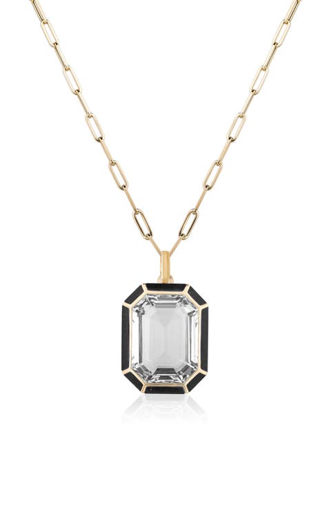Melange Emerald Cut Pendant Necklace