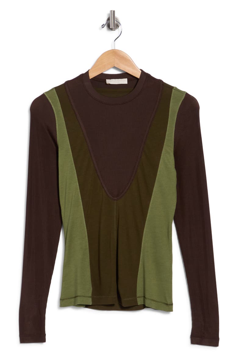 Annete Long Sleeve Jersey Top, Main, color, MILITAIRE