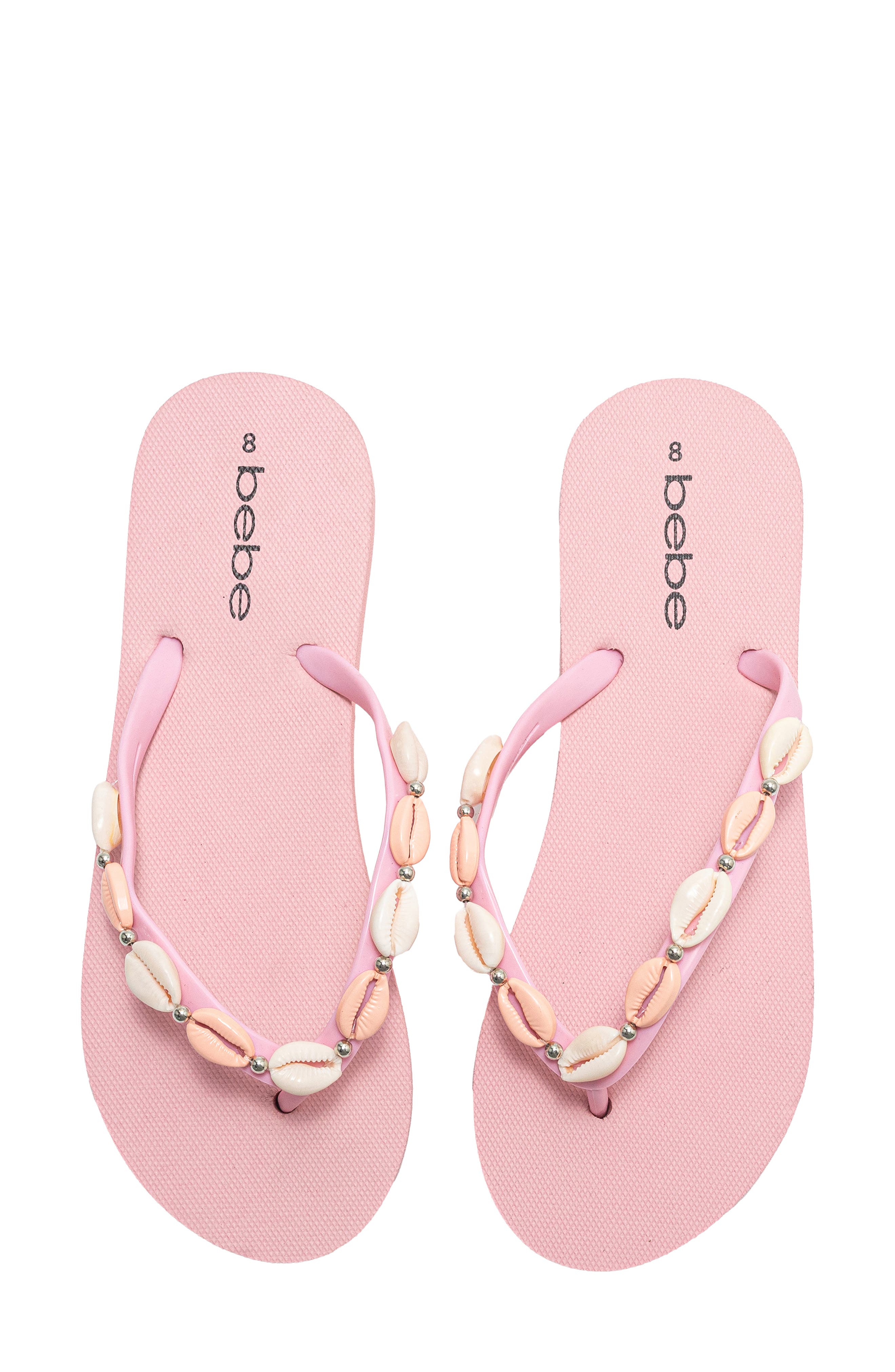 bebe Seashell Flip Flop, Alternate, color, Light Pink