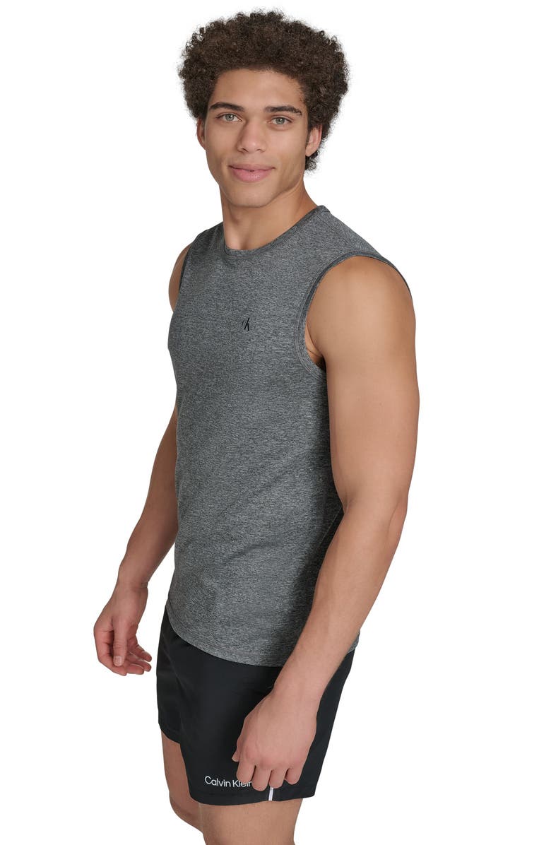 Calvin Klein Logo Sleeveless UPF 40+ Rashguard, Alternate, color, Grey Heather