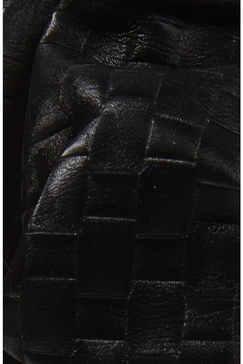 Scrunch Woven Faux Leather Headband, Alternate, color, BLACK