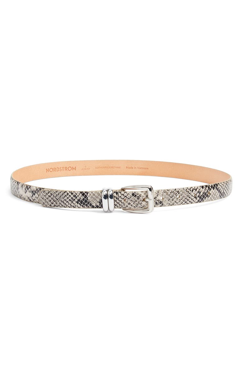 Nordstrom Katie Snakeskin Embossed Belt, Main, color, 