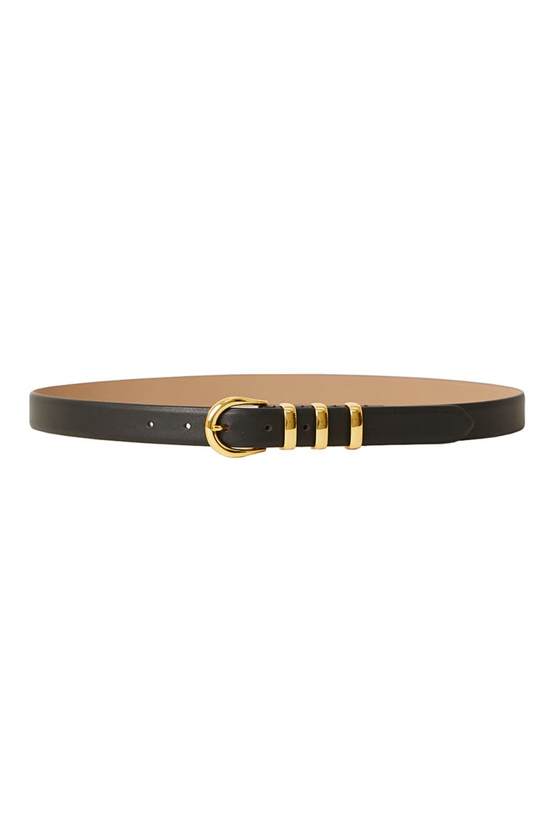 Kad Leather Belt, Main, color, BLACK GOLD