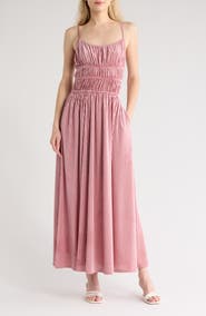 WISHLIST Floral Tiered Velour Dress