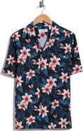 Original Penguin Hibiscus Print Seersucker Camp Shirt
