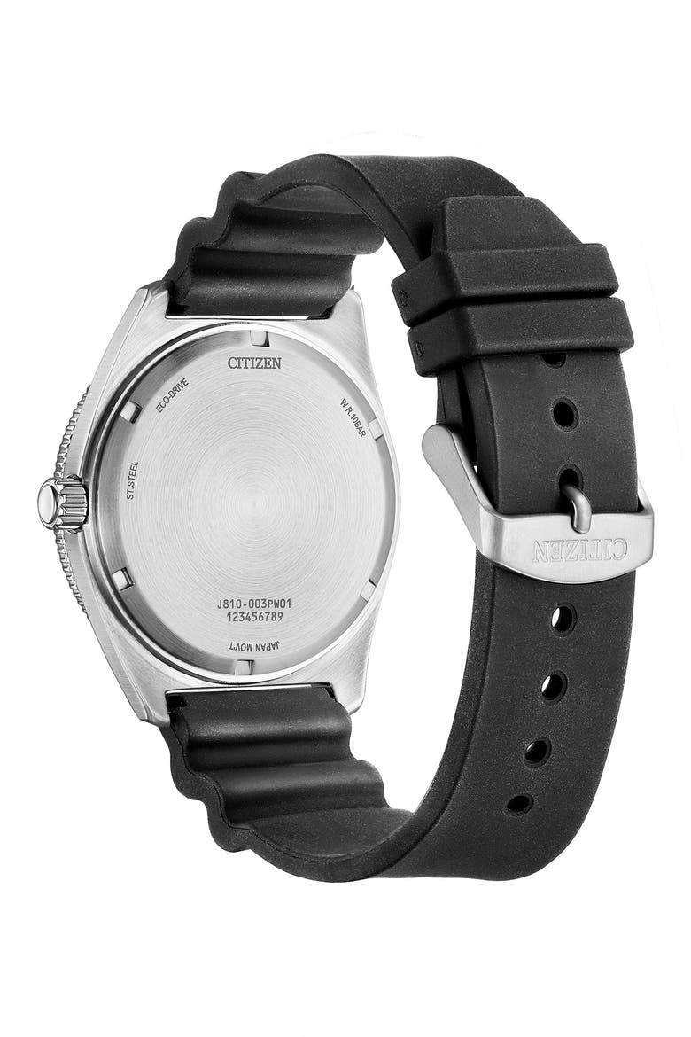 Eco Drive Classic Sport Silicone Strap Watch, 43mm, Alternate, color, BLACK