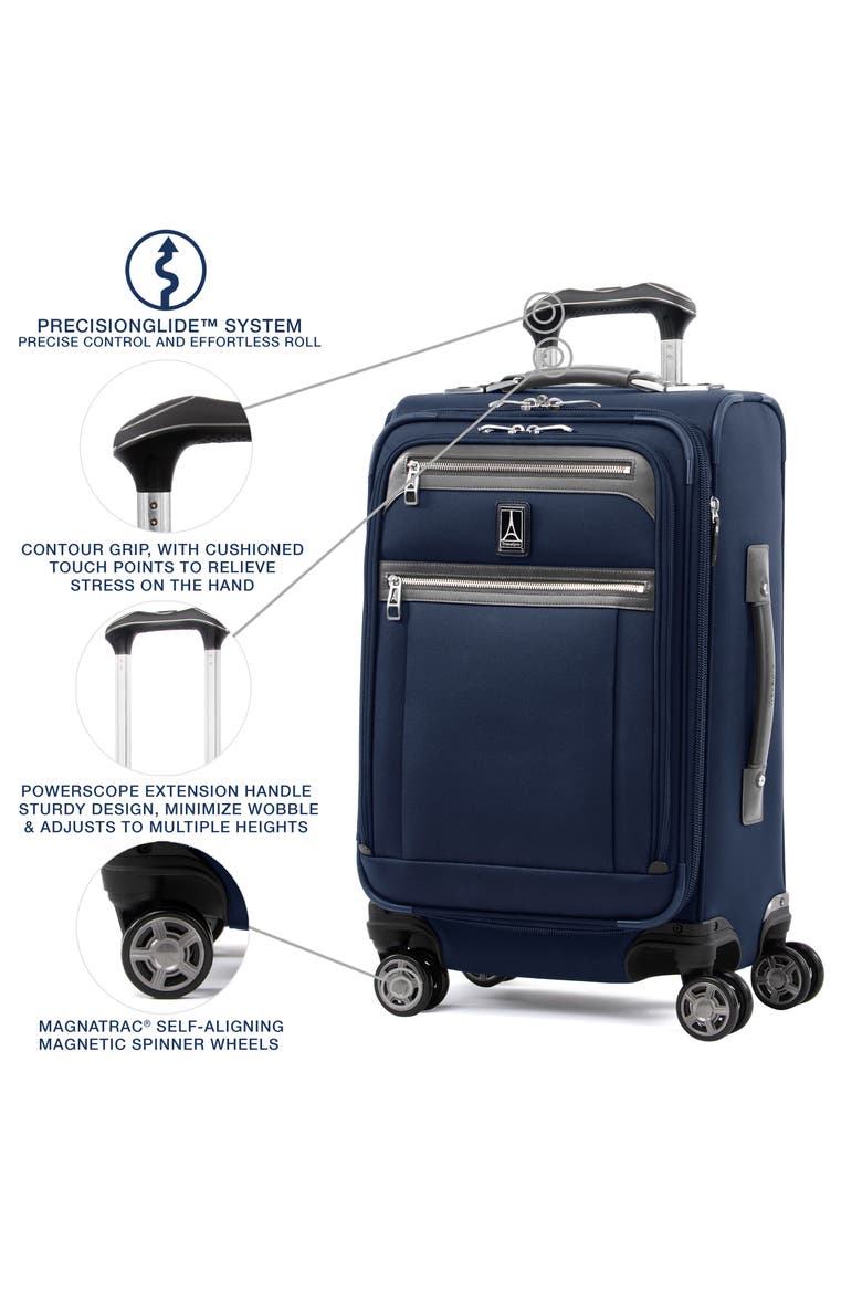 Platinum Elite Softside Expandable 21" Carry On Spinner Luggage, Alternate, color, Dark Blue