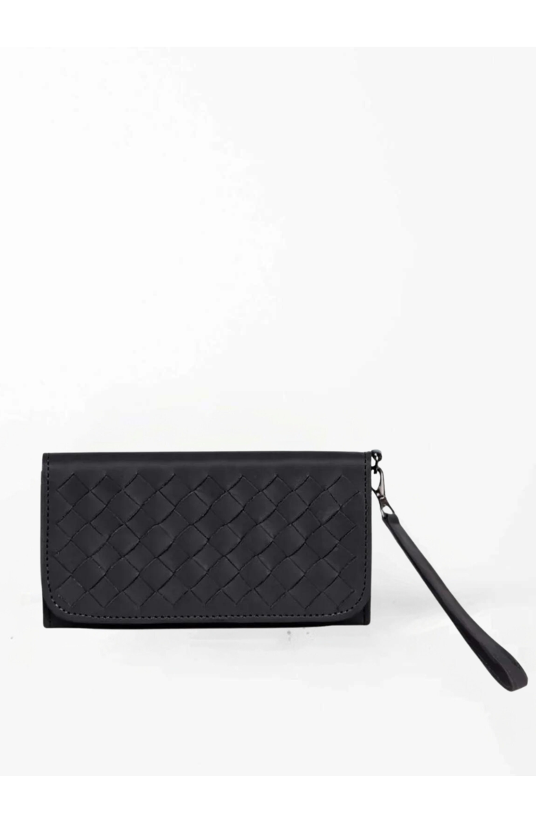 Deux Mains Woven Wristlet Wallet, Main, color, Black