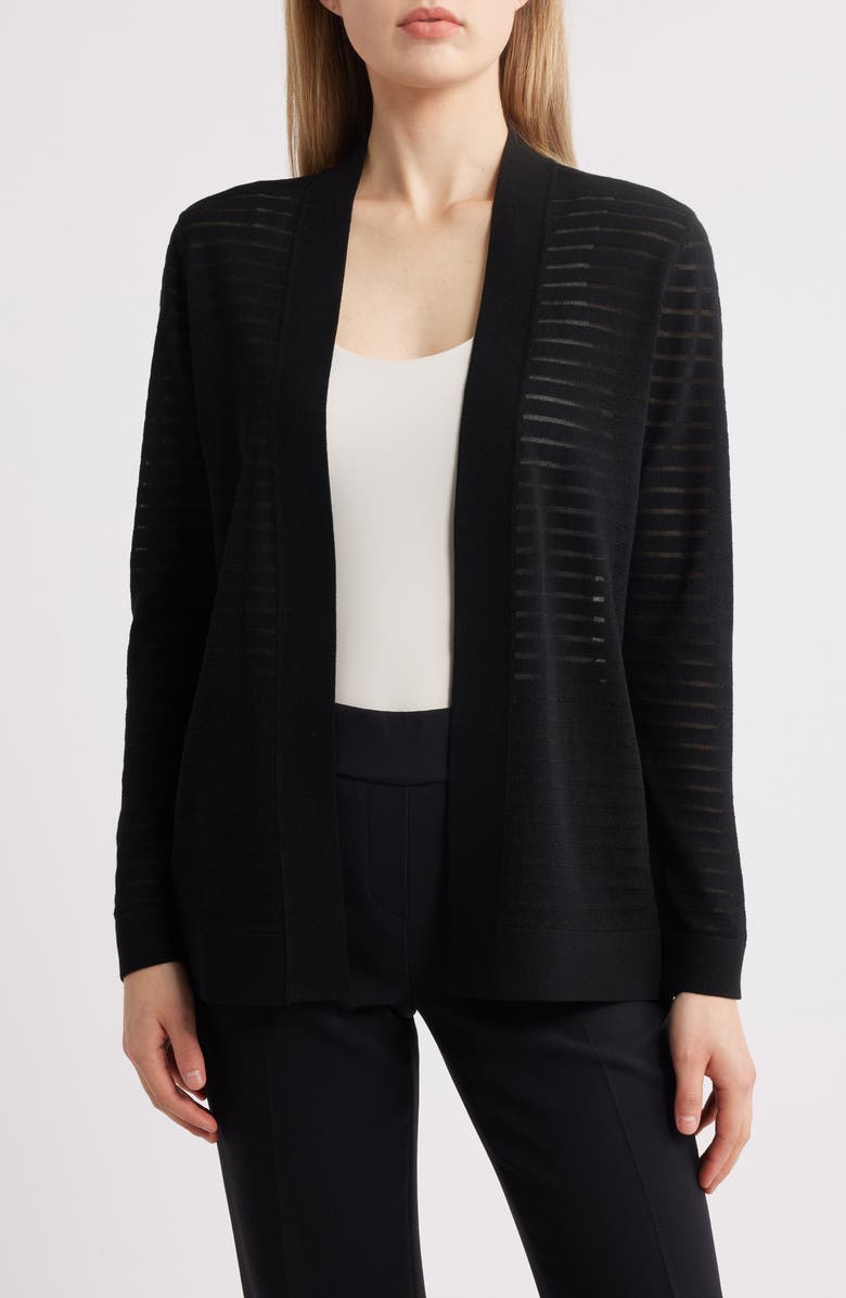 Anne Klein Sheer Stripe Cardigan, Main, color, 
