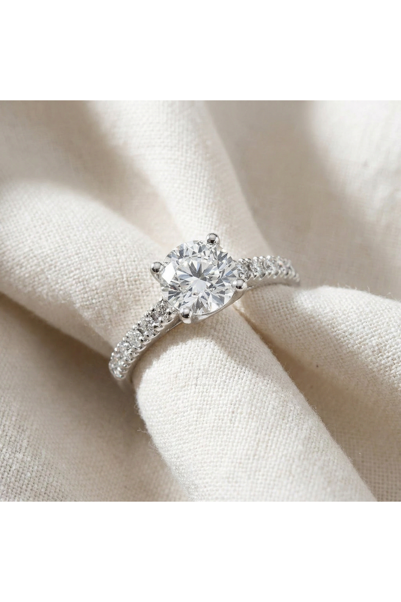 Certified 2 1/2Ct Diamond Cathedral Engagement Ring 14k Gold Lab Grown, Alternate, color, 14k White Gold