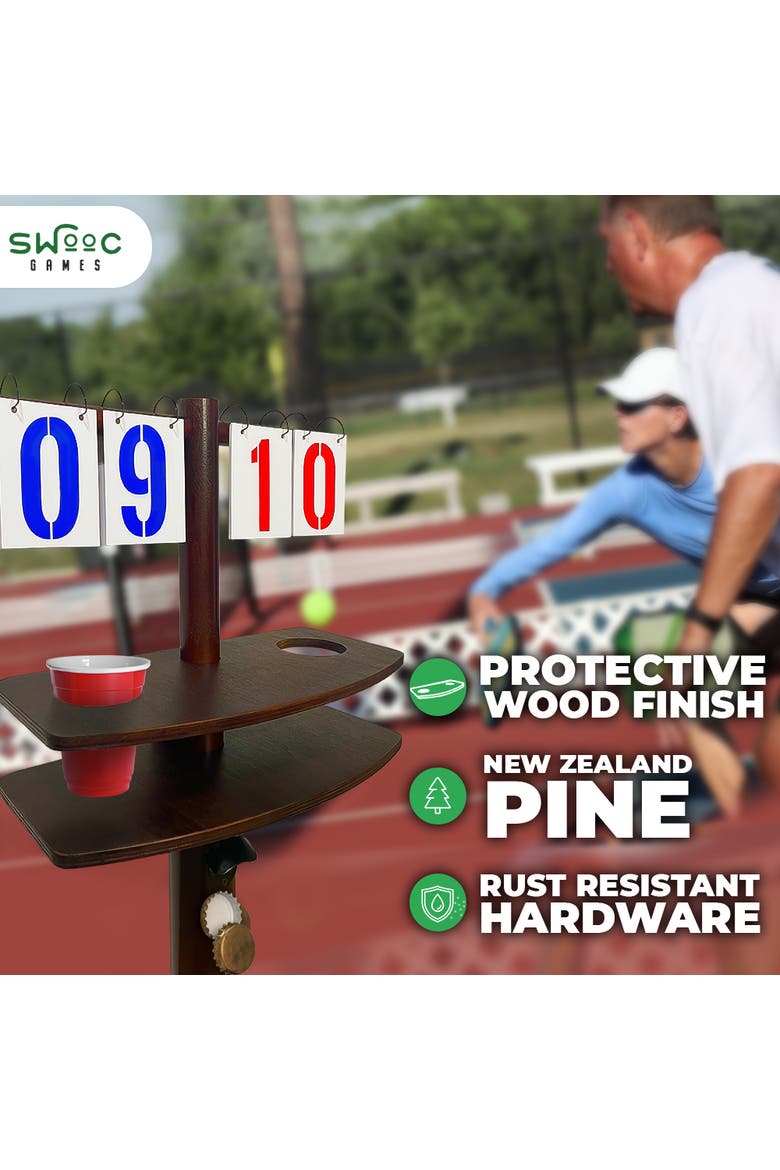 Cornhole Score Keeper & Other Yard Games, Alternate, color, Brown