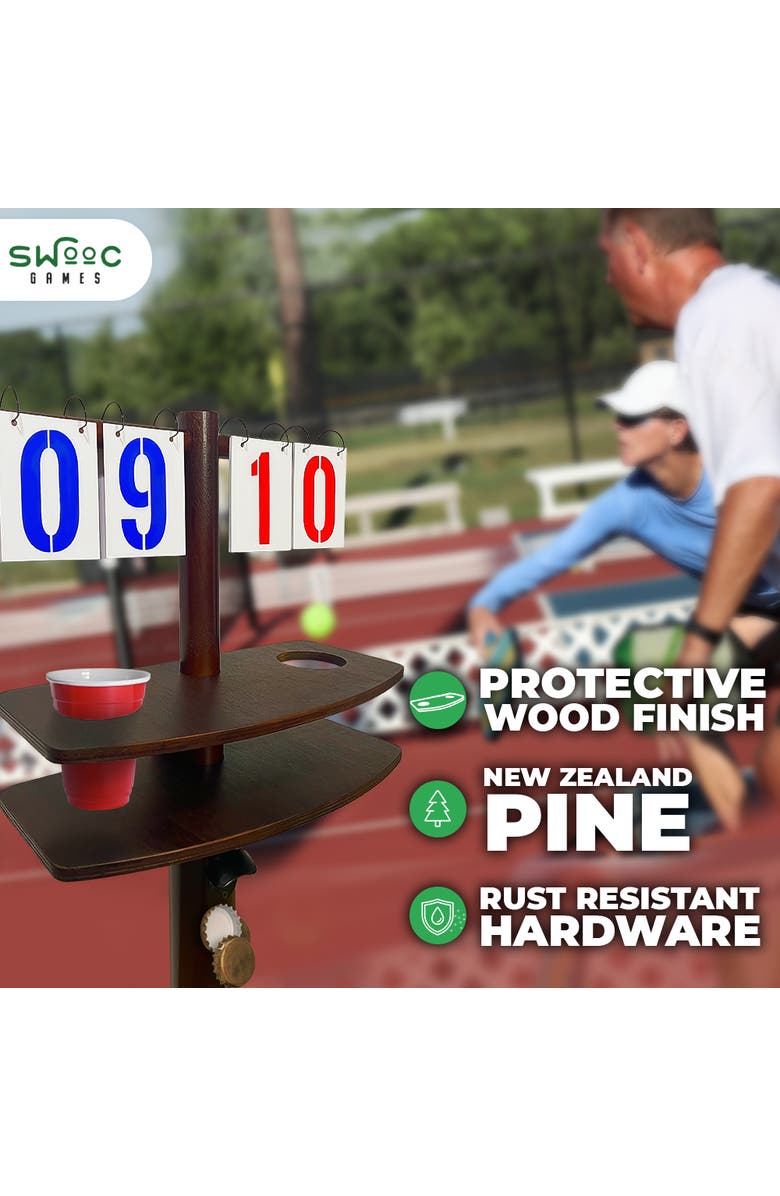 Swooc Games Cornhole Score Keeper & Other Yard Games, Alternate, color, Brown