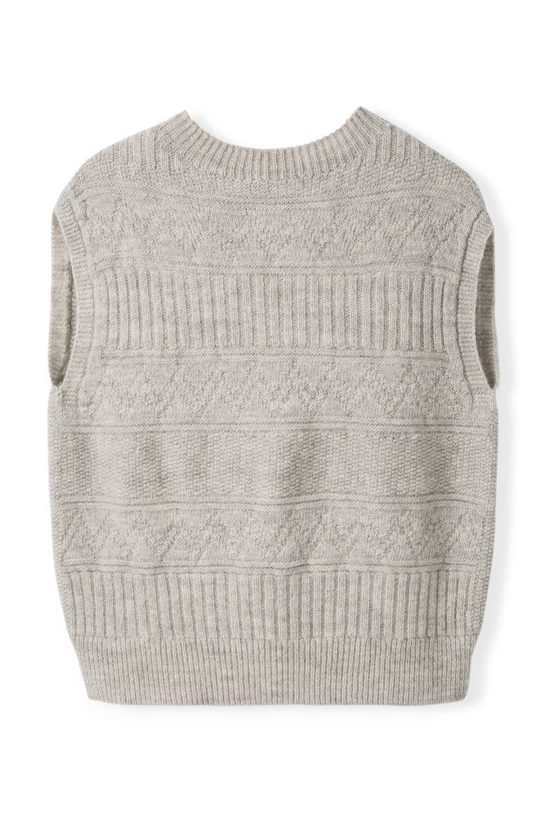 British Wool Crew Neck Knitted Vest, Alternate, color, Undyed Taupe