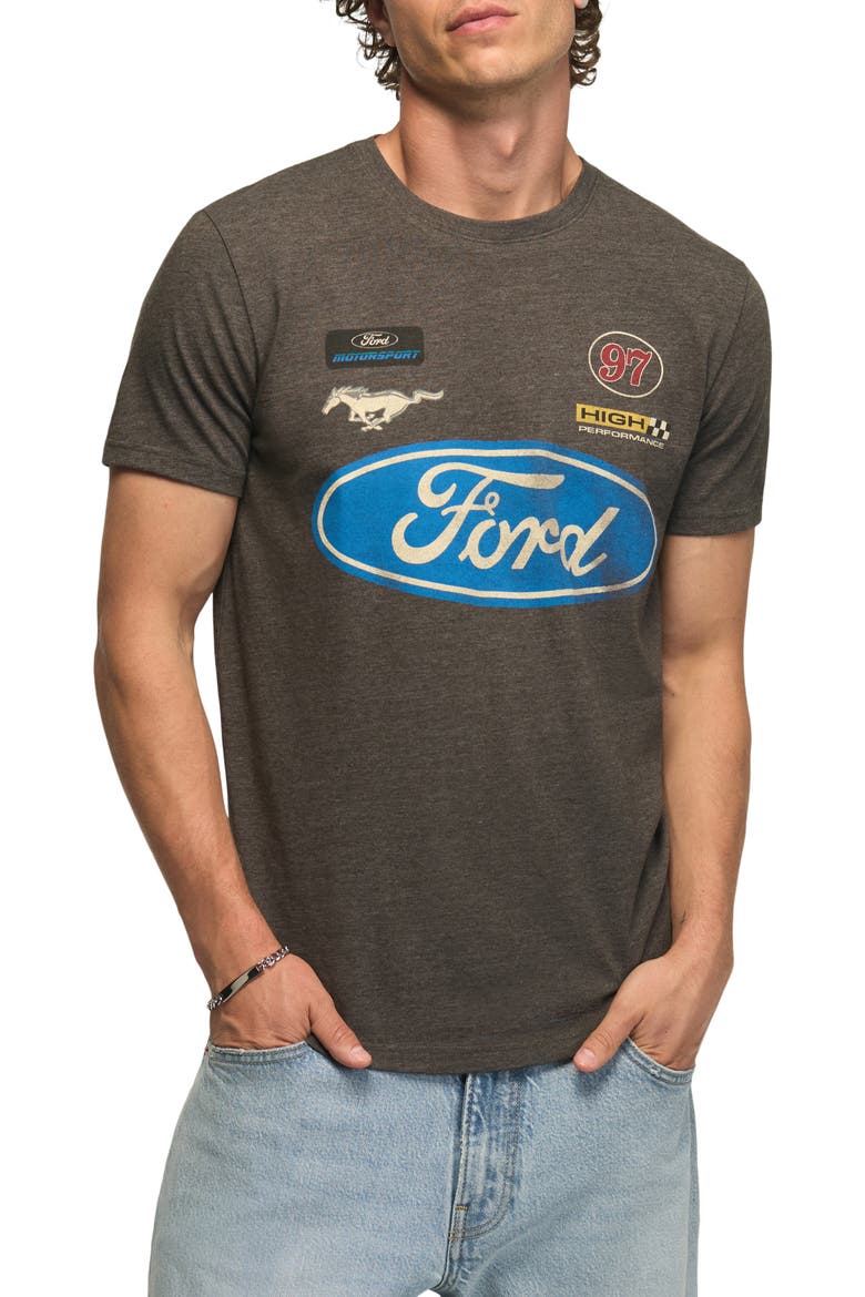 Ford Racing Cotton Blend Graphic T-Shirt, Main, color, DARK GULL GRAY