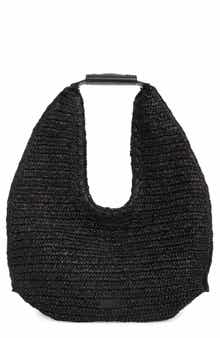 BCBG Woven Raffia Shoulder Bag
