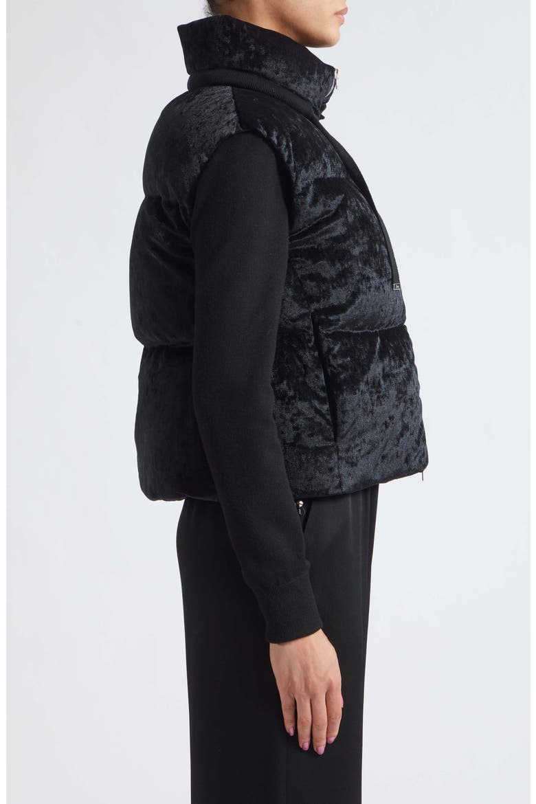 Velvet Down Puffer Vest, Alternate, color, 9300 NERO
