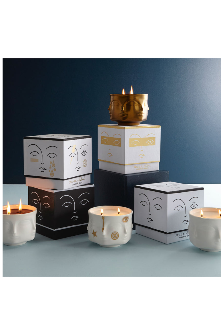 Gilded Muse Candle, Alternate, color, White / Gold