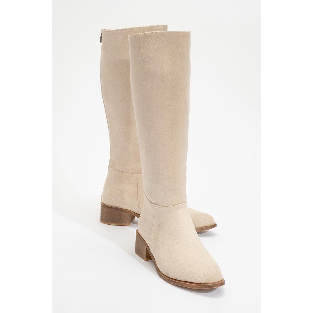 Prologue Shoes Svetlo Back Zip Knee High Boot In Neutral