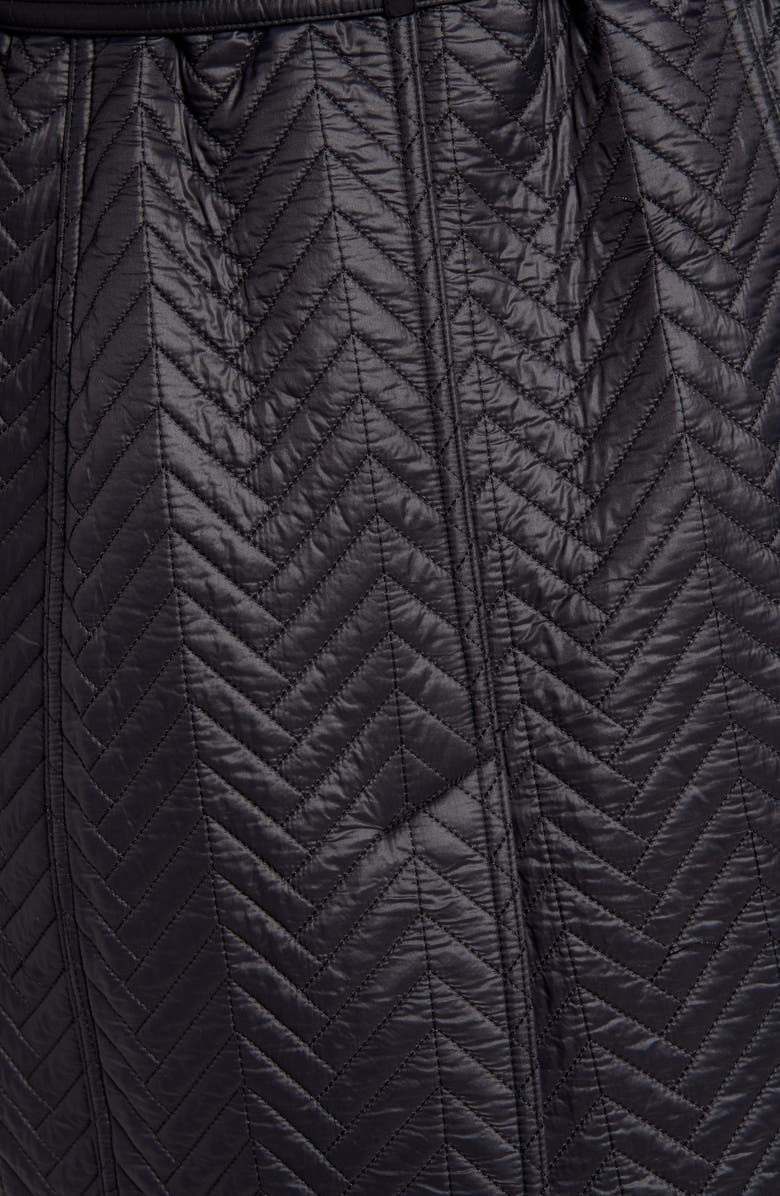 Via Spiga Water Resistant Double Breasted Faux Fux Collar Quilted Coat, Alternate, color,