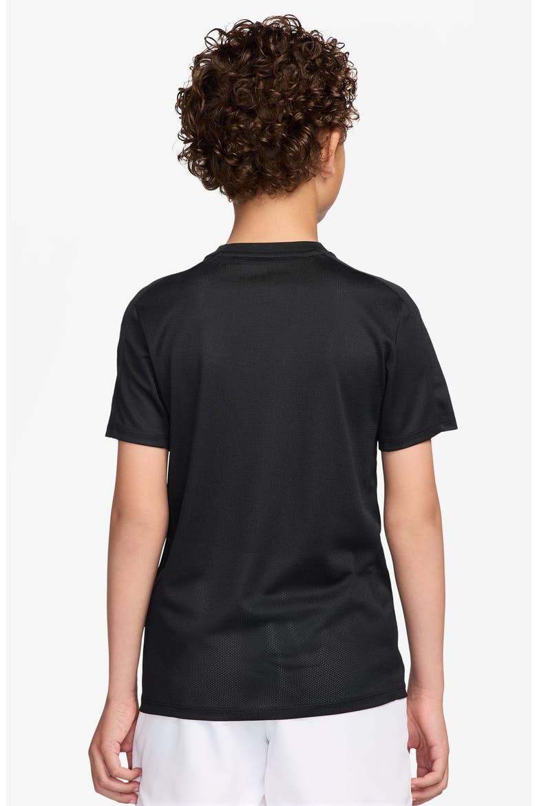 Kids' Dri-FIT Short Sleeve Training Top, Alternate, color, BLACK/ BLACK/ WHITE