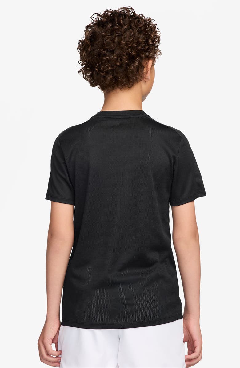 Nike Kids' Dri-FIT Short Sleeve Training Top, Alternate, color, Black/ Black/ White