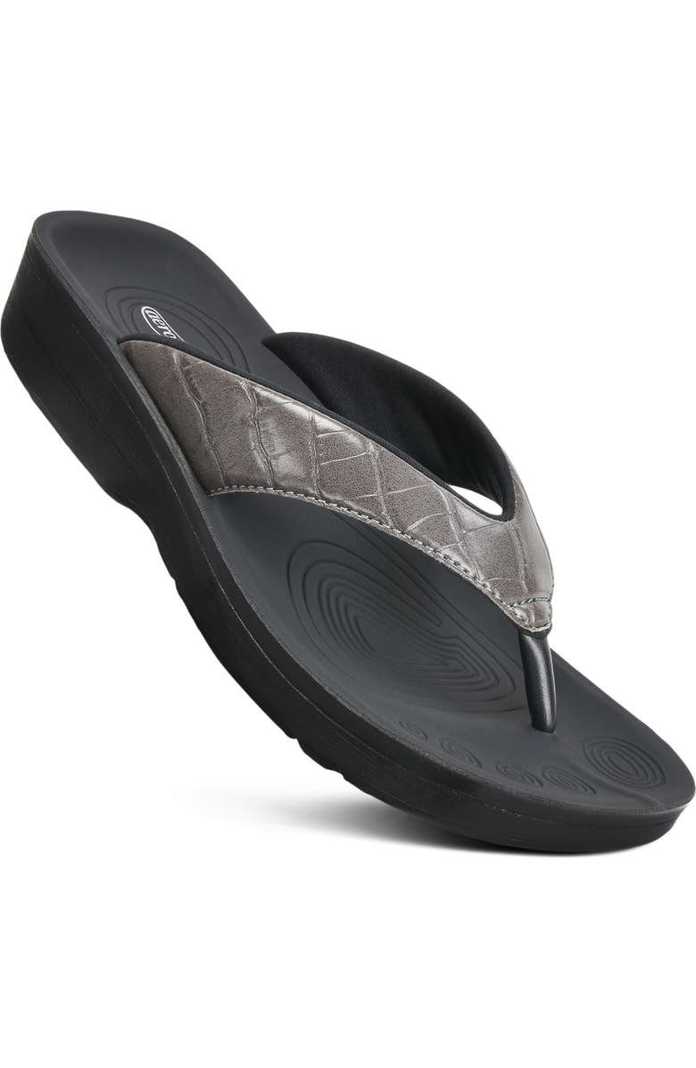 AEROTHOTIC Felice Waterproof Flip Flop, Main, color, Grey
