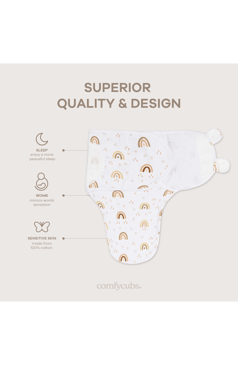 Comfy Cubs Easy Swaddle Blankets - Pack of 3, Alternate, color, Rainbow Bohemian