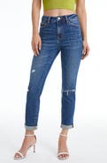 Bayeas High Waist Ripped Straight Leg Jeans