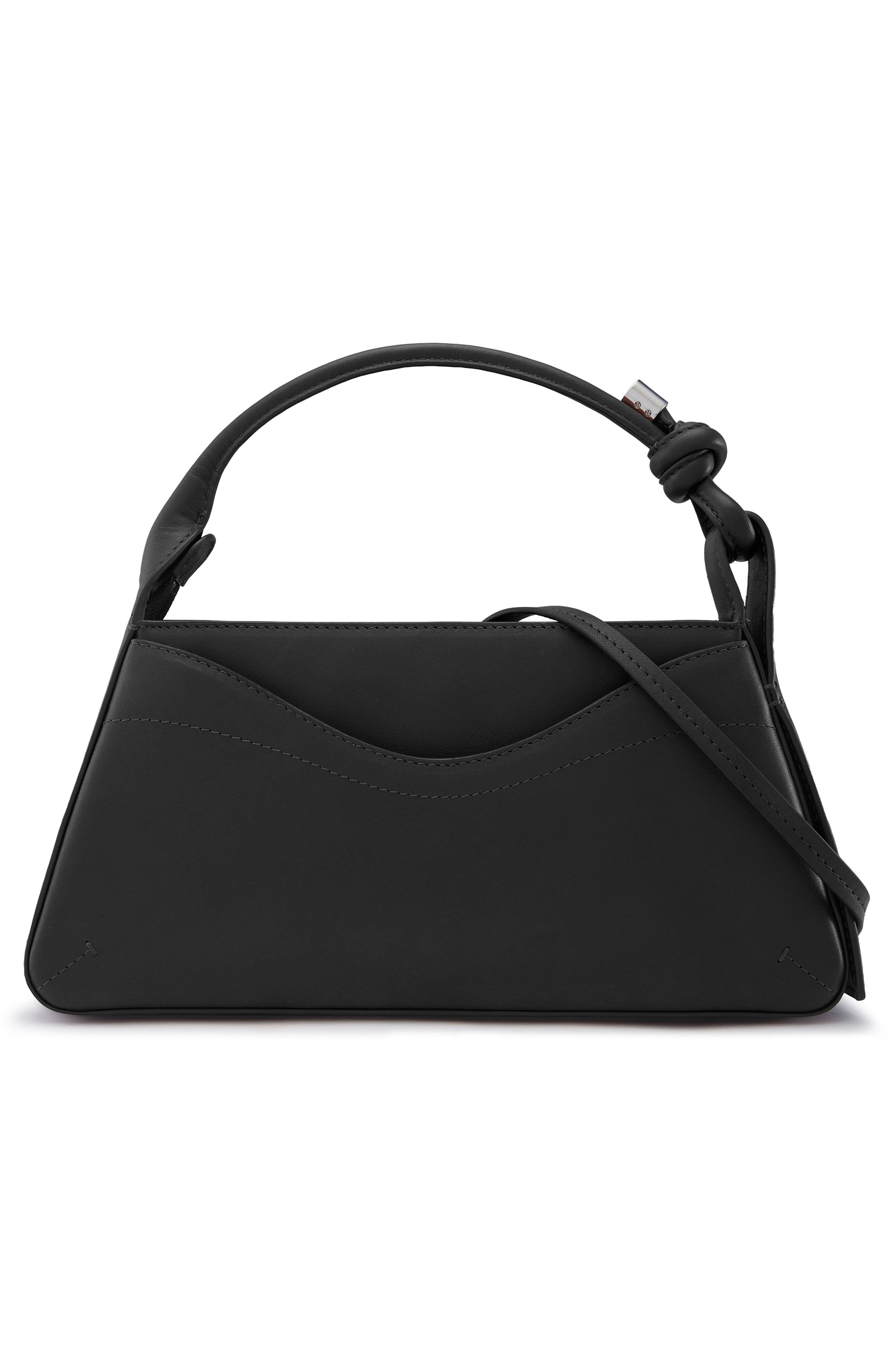 behno Melina Leather Crossbody Satchel, Alternate, color, Black