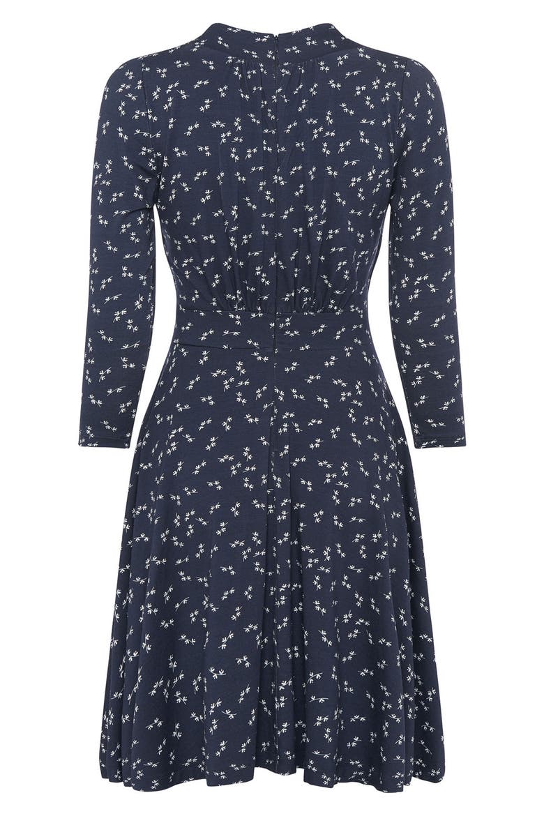 Ditsy Litzy Meadow Jersey Dress, Alternate, color, INDIGO-WINTER WHITE