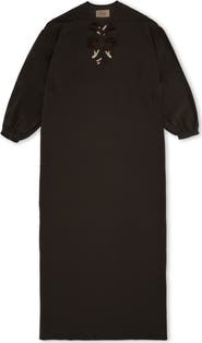 Fortela Allegral Embroidered Silk Crepe Dress