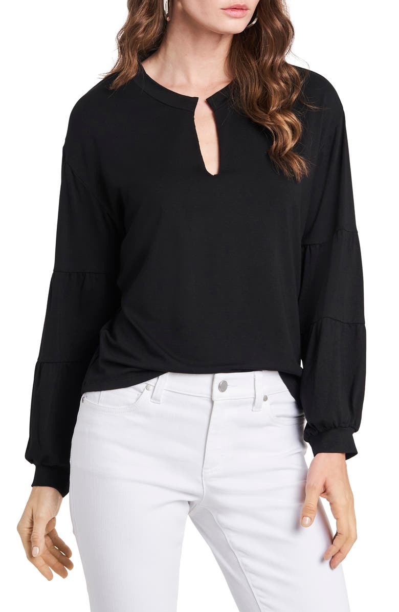 1.STATE Long Sleeve Split Neck Knit Top, Main, color, 