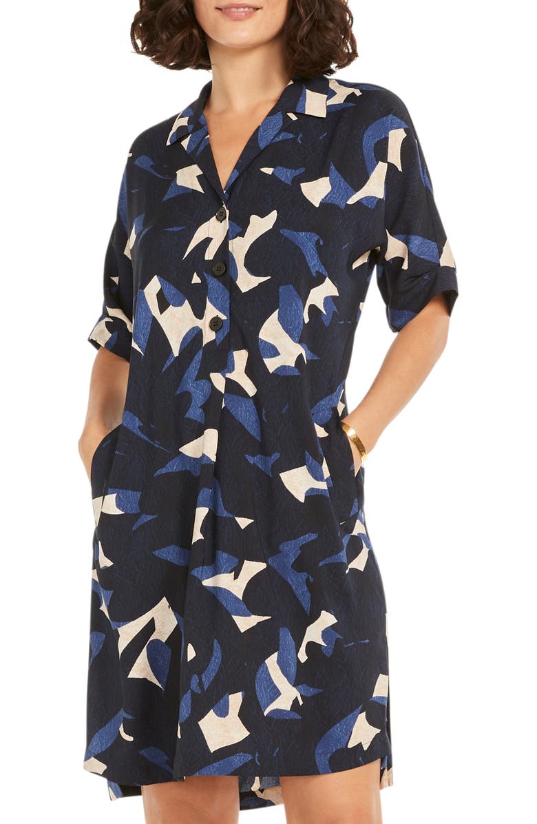 NIC+ZOE Abstract Billow Shirtdress, Alternate, color, 