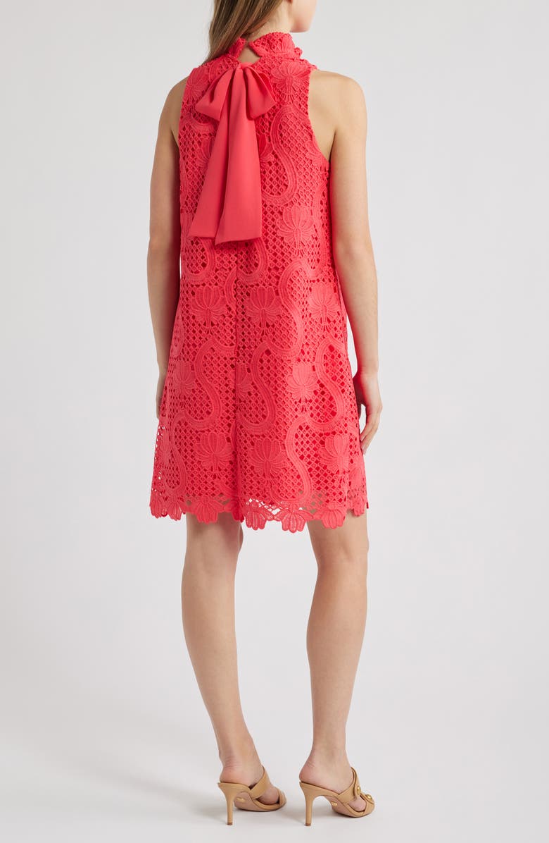 Anne Klein Ruffle Sleeveless Lace Overlay Shift Dress, Alternate, color, 
