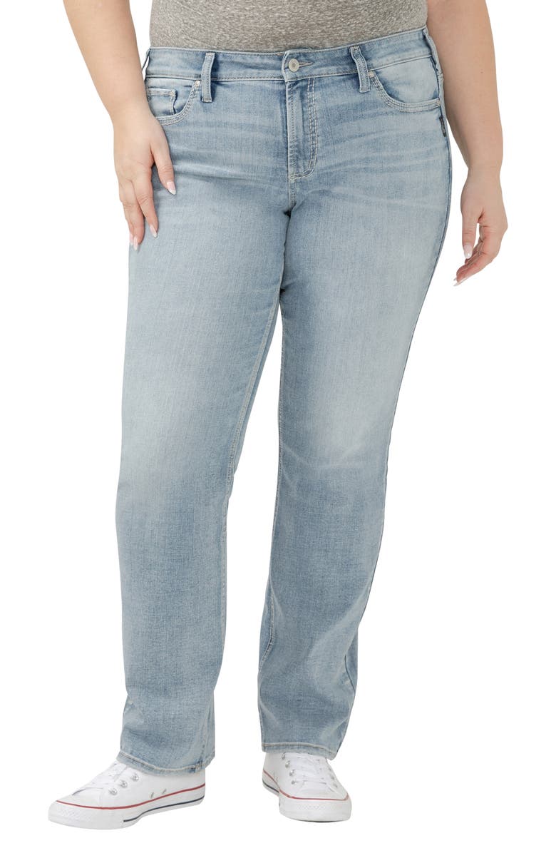 Silver Jeans Co. Suki Curvy Mid Rise Slim Bootcut Jeans, Main, color, Blue Grass