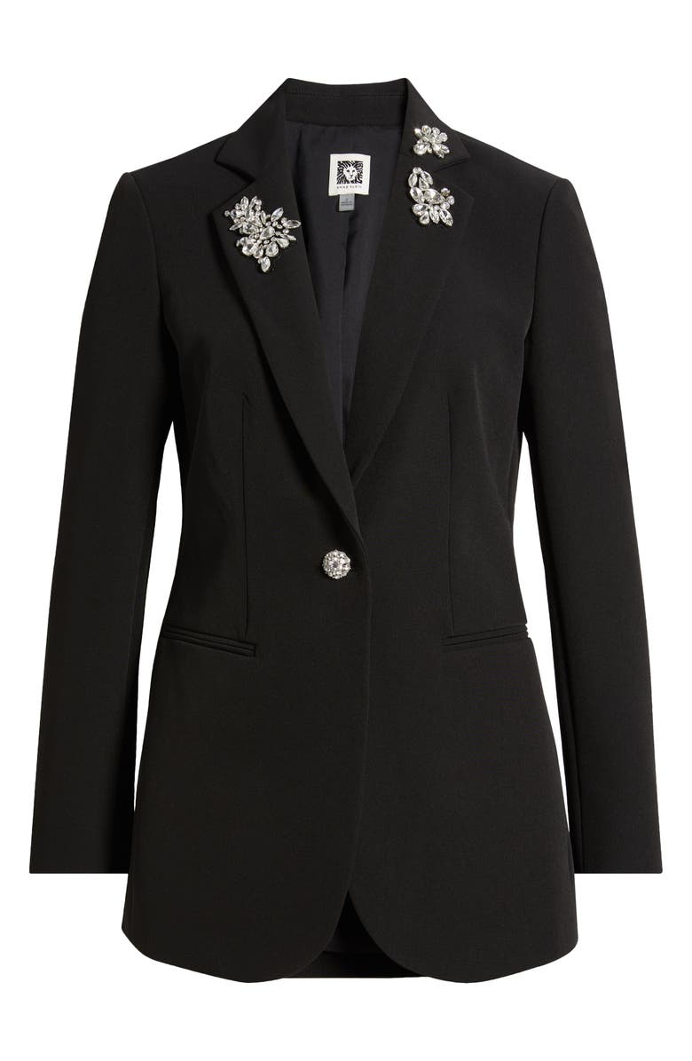 Anne Klein Embelished Stretch Knit Jacket, Alternate, color,