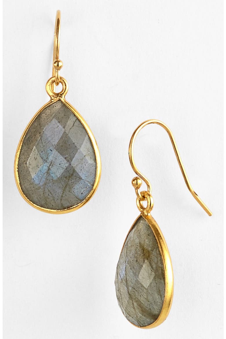 Stone Teardrop Earrings, Main, color, GOLD/ LAB