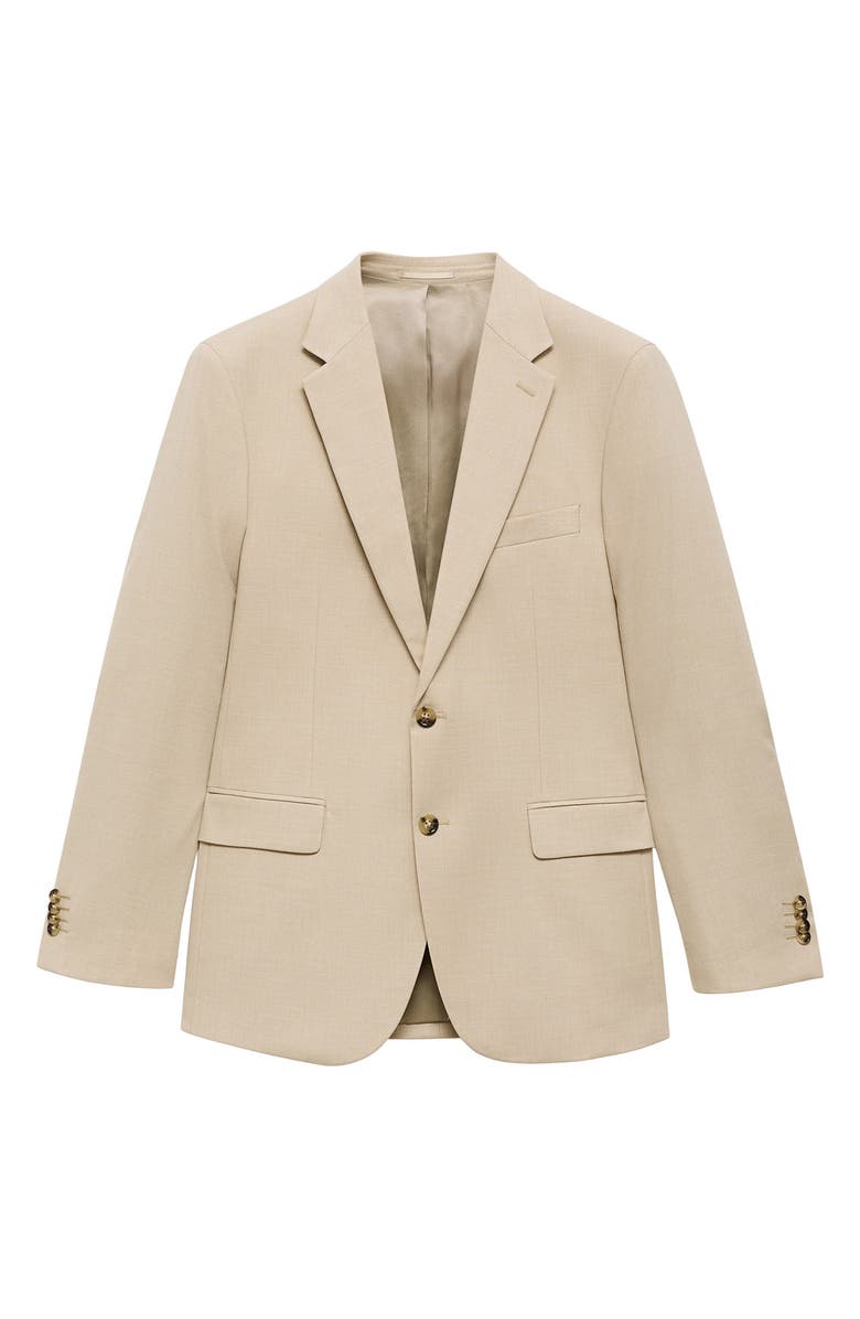 MANGO Milan Slim Fit Linen Blazer, Alternate, color, Beige