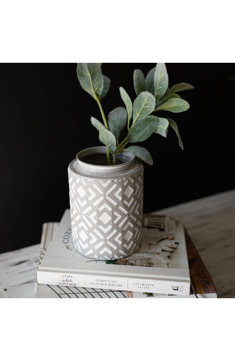Foreside Home and Garden Small Gray Metal Vase, Alternate, color, Silver